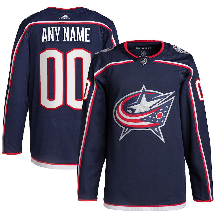 Men Columbus Blue Jackets adidas Navy Home Primegreen Authentic Pro Custom NHL Jersey